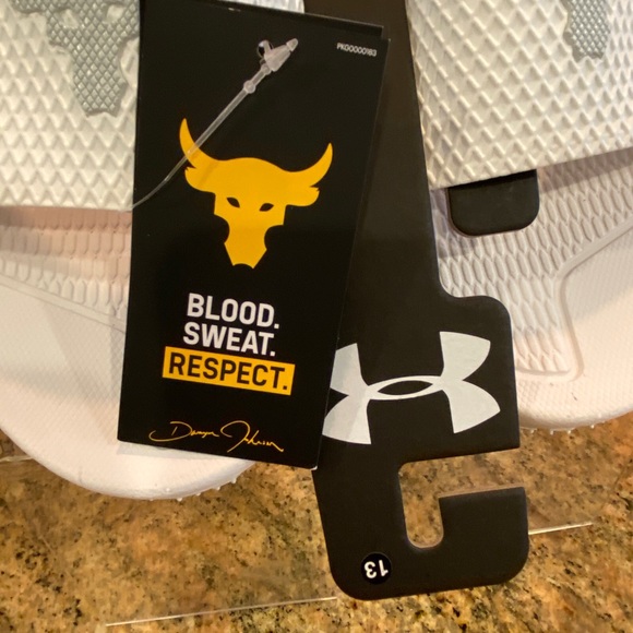 Under Armour Project Rock Slides 2.0 White Slip Ons Sandals Size 13 - Picture 2 of 12